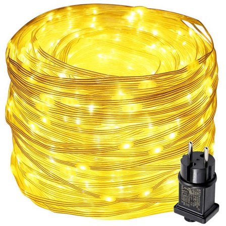 Rosnek 30m 300LED Lysende Guirlande Udendørs, 8 Tilstande, EU-stik, Vandtæt, Dekoration til Jul Have Balkon - Varme Hvid