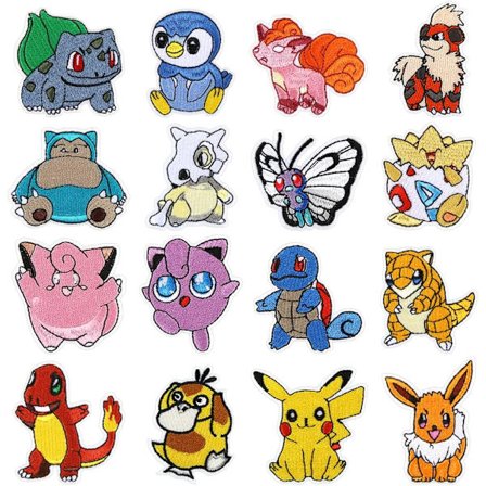 Strygemærker, 16 stk. Sy-på-lapper til børn, Clothi