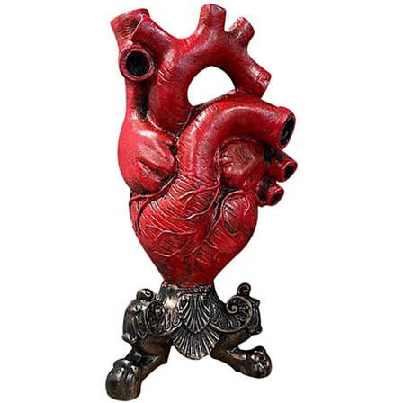 Anatomisk hjerte vase i harpiks, moderne hjertemodel til kontor, hjem og skrivebordsdekoration