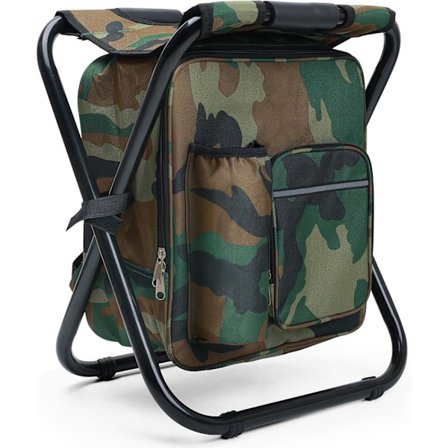 Stor Campingpall för Vuxna med Inbyggd 15L Kylryggsäck, Ultralätt Jaktpall, Hopfällbar, Portabel, Fiskepall med