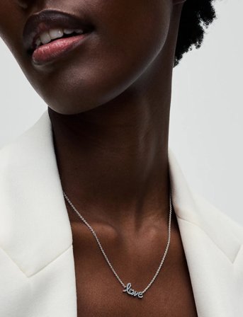 Pandora Love Sterling Silver Collier With Clear Cubic Zirconia - Silver - 45 CM