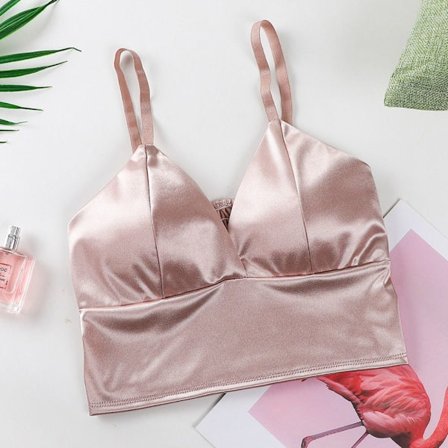 Rörtopp för damer i satin ROSA - spot sales