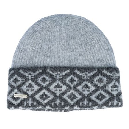 Seeberger - Grå cuff Beanie - Knit With Turn-up Smoke Gray/Anthracite Cuff @ Hatstore