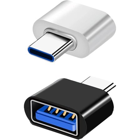 Pakke USB-C til USB-A OTG Adapter Kompatibel med MacBook, USB-C Smartphones og Type-C Enheder (Sort & Hvid)