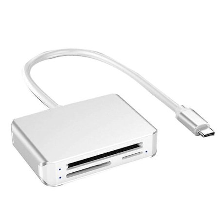 SD-kortläsare USB C, 5 i 1 Typ C Micro-SD TF M2-kortadapter 2T Kapacitet Minneskortläsare