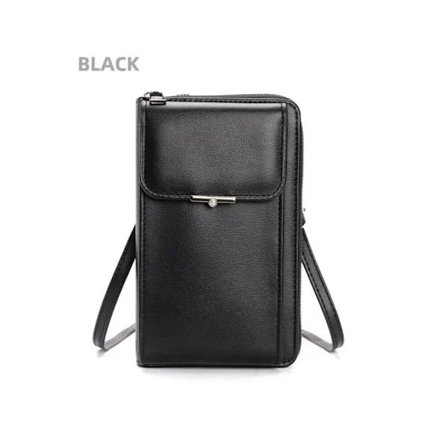 Telefon Crossbody-väska RFID Stöldskyddsväska SVART Svart
