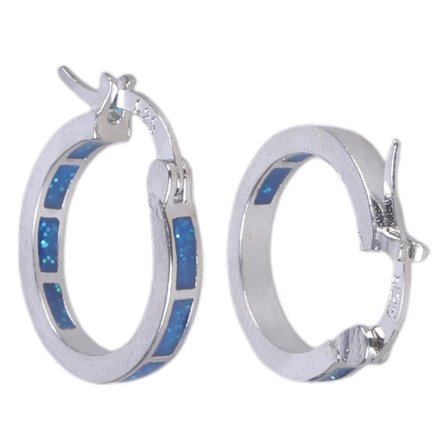 Trendikkäät kiiltävät korvakorut naisille, klassiset siniset opaalimuotoiset nappikorvakorut