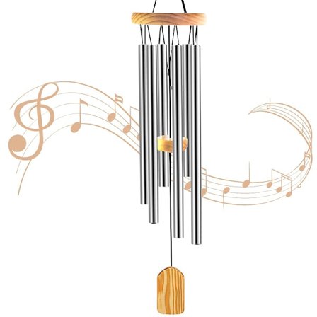 Udendørs vindspil, havevindspil til terrasse, have, boligindretning, 6 aluminiumsrør