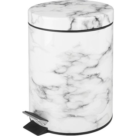 Pedalsoptunna - metallsoptunna med pedal, lock och plastkorgsinsats