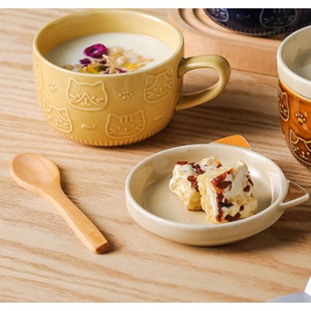 300ml, melkegul, japansk stil søt kreativ keramisk kopp kawa