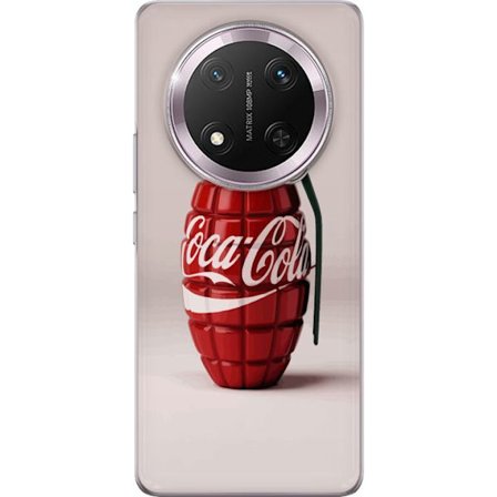 Kompatibel Mobilcover til Honor Honor Magic7 Lite Kunstnerisk illustration af Coca Cola granatæble i rødt og grønt, pop art inspireret motiv med le