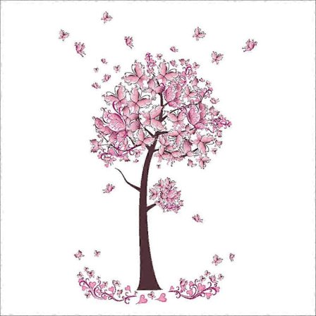 45 * 60 cm seinätarra perhonen kukka puu lastenhuoneeseen