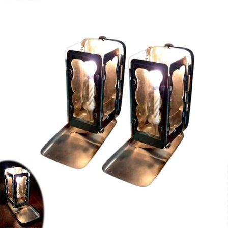 Sammenklappelig Lomme Lyslygte 2-pak, Bærbar Camping Lanterne til Vandreture og Rejser, Dekorativ Lyslygte