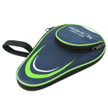 Bordtennisracketväska - Skyddande fodral för bordtennis - Praktisk sportväska med dragkedja och handtag - Förvaring för racket och bollar - Svart/Grön