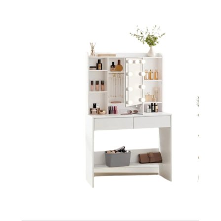 Rootz -pukupöytä LED -valaistuksella - Vanity Table - Makeup -pöytä - Säädettävät värit ja kirkkaus - 40 x 90 x 144,7 cm