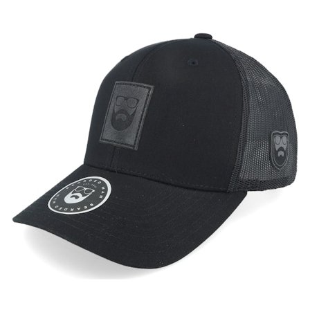 Bearded Man - Charcoal Bm Logo Patch Black Trucker Trucker Black Cap - @ Hatstore