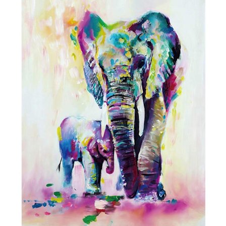 Lærredsplakat, Elefant - 50 x 70 cm