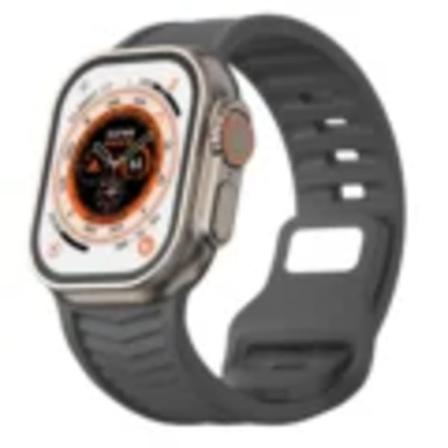 Silikone Rem Til Apple Watch Band Ultra 2/1 49Mm Serie 9 8 7 45Mm Sport Blødt Armbånd Iwatch 6 5 4 3 Se 44Mm 42Mm Bælte Correa. Dark gray 49mm