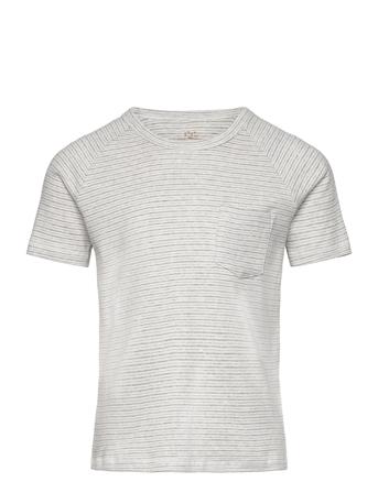 Striped T-Shirt With Pocket Grey Copenhagen Colors