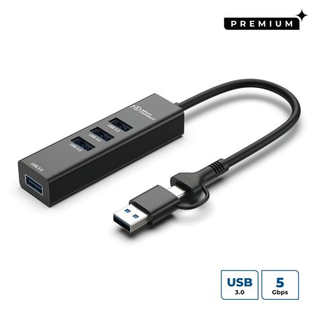 MicroConnect USB 3.0 Hub 4-Port with USB-C