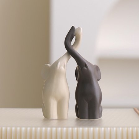 Scandinavian Elephant Decoration - 2-pack Hygge Home Decor for Sofa/Coffee Table