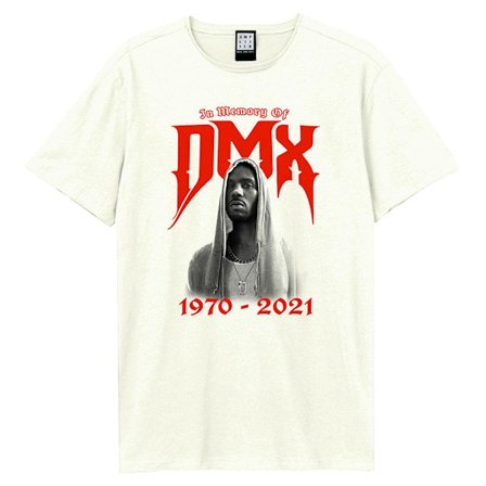 Amplified Unisex Vuxen 1970-2021 DMX T-Shirt L Vintage Vit