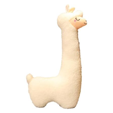 Lama Kropspude Kæmpe Alpaca Plys Lang Kropspude Fluffy Alpaca tøjdyr, 100 % nyt White 100cm