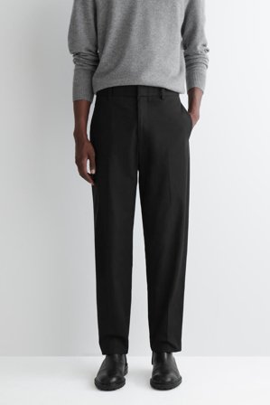 COS Homme Pantalon Chino Droit En Coton in Noir