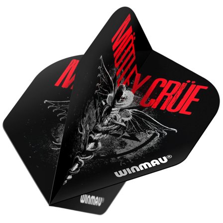 Winmau Flights Motley Crue Feelgood Standard 6 Extra Thick Dart Flights Red/Black/Grey Plastic Accessories for Darts