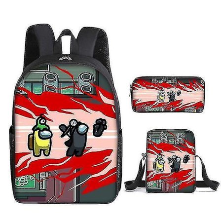Among Us Student Schoolbag Lunch Bag Pencil Bag Printed Backpack Three-piece Set