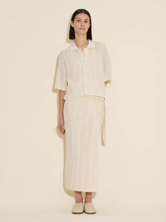 Holzweiler Kelp Crochet Knit Skirt - White - Women's - S