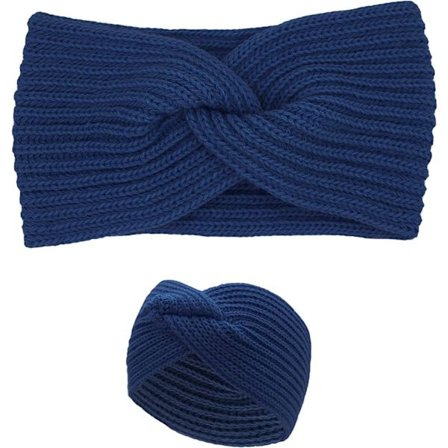 Avio Blå Uld Hårbånd Til Kvinder Fremstillet I Italien | Kvinders Strikket Ørevarmere | Vinter Øre Hårbånd Kvinder | Termisk Hårbånd