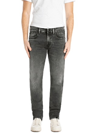 Replay Grover Hyperflex Straight Fit Jeans Herr Grå W30/L32