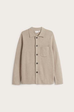 Neuletakki, jossa on kaulus | Meleerattu beige | Miehet | Kappahl
