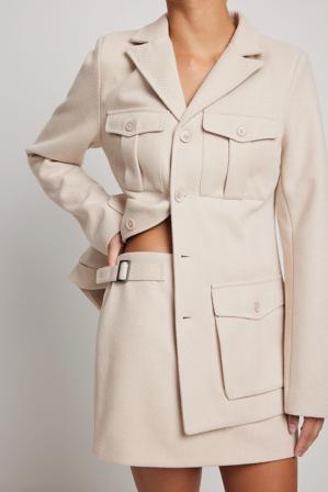 Josefine HJ x NA-KD Veste en tweed - Vestes - Beige - EU 32