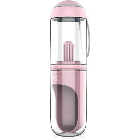 Koiran vesipullo - Käännettävä kevyt vedenannostelija Bpa-vapaa elintarvikelaatuinen silikonipullo, sopii koirille ja kissoille (pinkki), 247*70mm