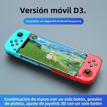 Rød/Blå Hongmeng Trådløs Teleskopisk D3 Mobil Spillkontroller BSP D3 Gamepad Kompatibel med Android iOS med Joystick