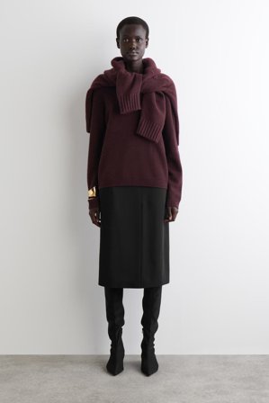 COS Women's Maglione Girocollo In Cashmere in Rosso