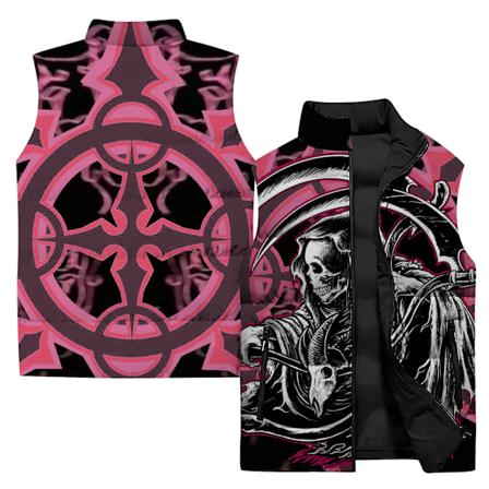 Death Scythe Herrarnas Ärmlös Väst Beauty Phoenix Målad 3D-Tryckt Avantgarde och Hållbar Västar för Män Mörk Stil Arbetande P24150YSY-90PG 3XL