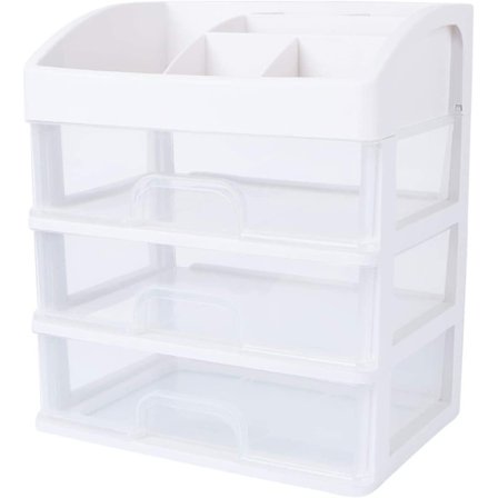 Skrivebords sminkeorganisator med 3 skuffer Kosmetikkorganisator Displ