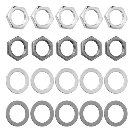 10 Sett Gjenger 3/8 tommer Gitar Bass Muttere Skiver 9,36 mm Kompatibel med Gitar Bass Jack-kontakt