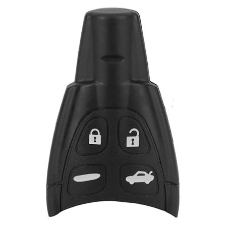 Car Key Case, Black 4 Buttons Remote Key Fob Protection Car Key Shell Replacement for Saab 93 95
