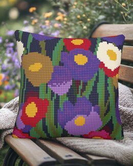 Broderikit Kudde Blommor - Collection D'Art