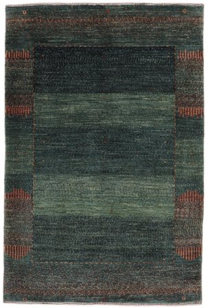 Hand Knotted Persian Loribaft Fine Persia Rug 88X132 Black/Dark Green