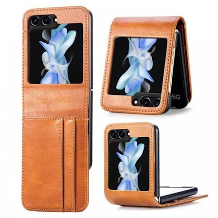 4-FACK Plånboksfodral Samsung Z Flip 5 - Ljusbrun