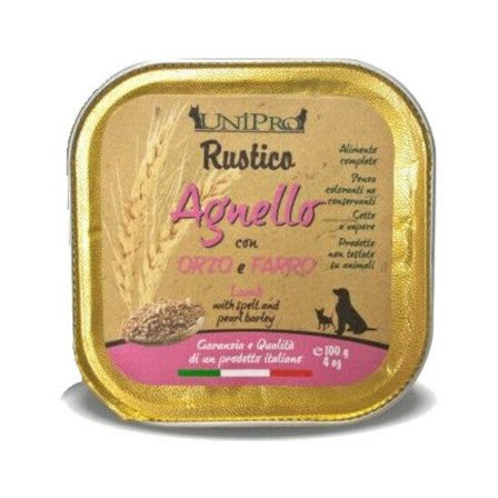 Unipro Rustico Cibo Umido Agnello Orzo E Farro Per Cani Vaschetta