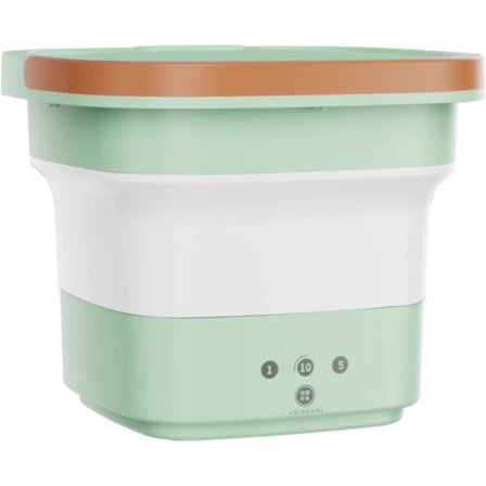 Bärbar tvättmaskin Lätt Resa, Liten Klädtvättmaskin För Lägenheter, Hopvikbar Tvättmaskin Perfekt För Camping, Resor (grön)