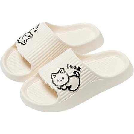 Badesandaler til damer og herrer, skridsikre badesandaler, bløde flip-flops med tøfler til indendørs brug, have, søde katteprintede sandaler til piger