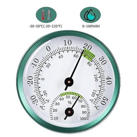 57 mm Mini Rund Vægmonteret Husholdningslegering Aluminium Analog (Sølv)