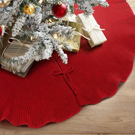 Joulukuusen hame, 48 tuuman kaapeli neulottu kuusen hame paksu neulos R